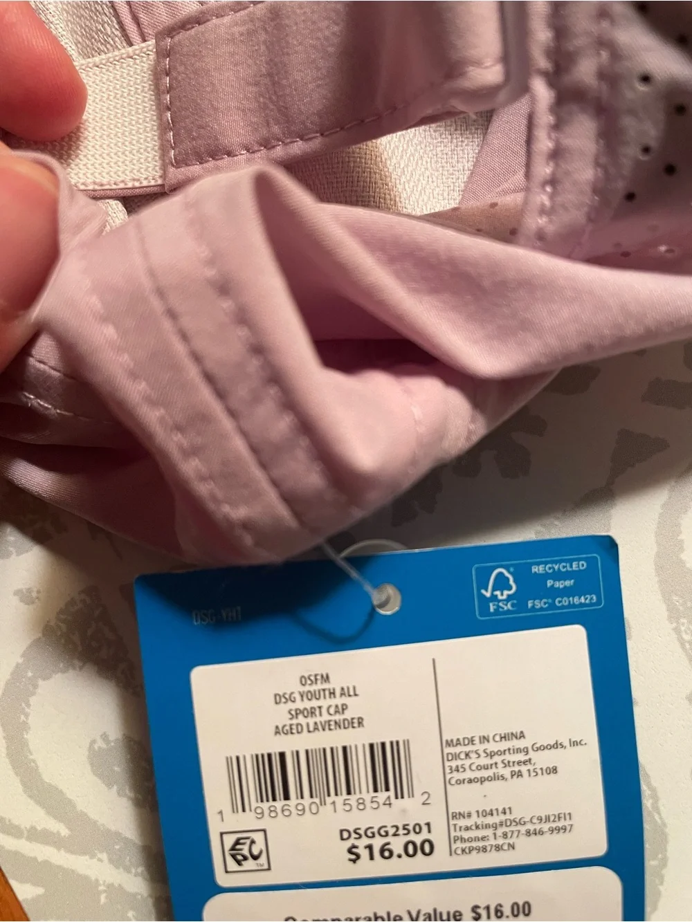 DSG New with tags girls Pink Performance Baseball Cap
